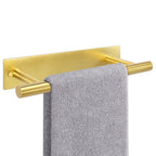 NearMoon Self Adhesive Hand Towel Holder/Towel Ring, Stainless Steel Hand Towel Bar Rustproof Stick on Wall-Towel Rack for Bathroom/Kitchen, 9 Inch Round Adhesive and Wall Mounted (Brushed Gold)