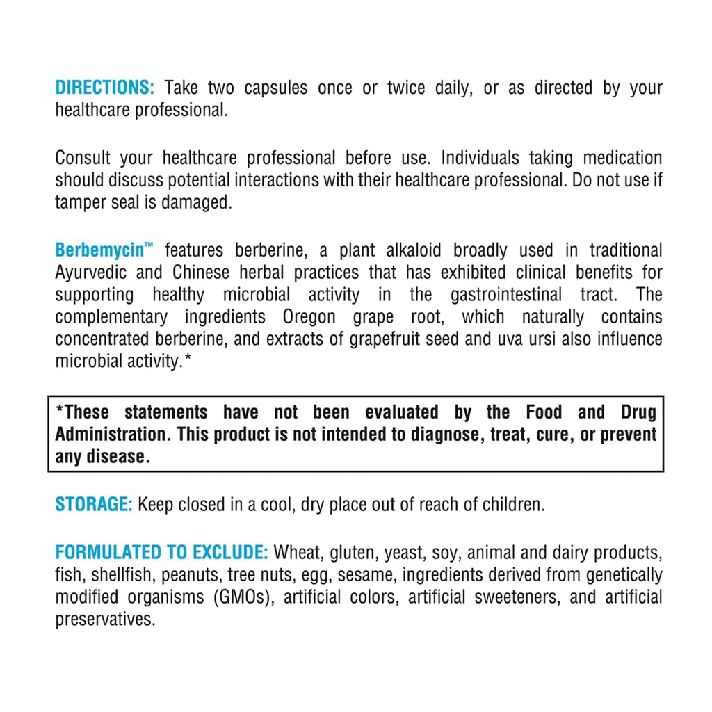 XYMOGEN Berbemycin - Berberine, Grape Root & Grapefruit Extract - Supports Healthy Microbial Balance & GI Health - Concentrated Berberine - Vegan, Gluten-Free & Dairy Free - 120 Capsules