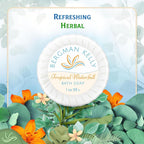 BERGMAN KELLY - Hotel Soap Bars in Bulk - Tropical Waterfall, 1 oz, 100 PK - Small Individually Wrapped Round Soap - Travel Size Mini Toiletries for Airbnb, Motel, Guest Bathroom