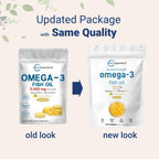 Micro Ingredients Omega 3 Fish Oil Supplements 3,000mg Per Serving, 240 Softgels | Lemon Flavored – Burpless | EPA 540mg + DHA 360mg | Deep Sea Fish