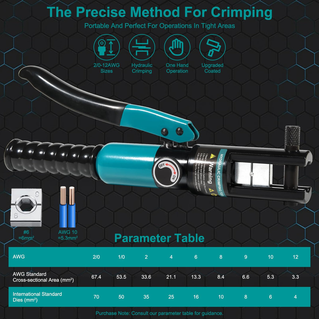 Brileine 10 Tons Hydraulic Crimping Tool & Cable Cutter with 9 Dies, Hydraulic Crimper for 1/16" 1/8" 3/16" Stainless Steel Cable Railing Hardware Kit, Wire Rope Swaging Tool