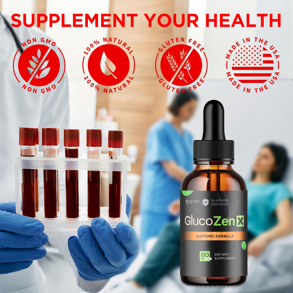 (3 Pack) GlucoZen X Drops, Official GlucoZenX Liquid Drops with All Natural Ingredients, Advanced Formula Glycogen Support Supplement with Max Strength Premium Vitamins for Women & Men (90 Servings)