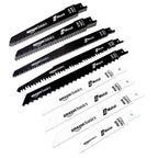 Amazon Basics Chromium Vanadium Steel Reciprocating Saw Blade Set with Organizer Pouch, Compatible For Plastic, 32-Pieces, Black & White