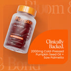 Bloom & Bond® Pumpkin Seed Oil with Saw Palmetto for Women [2000mg per Serving] - Cold-Pressed Organic Softgels for Healthy Hair & Scalp - Supports Fuller-Looking Hair - Plant-Based Supplement