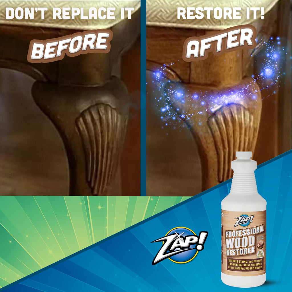 Zap Wood Restorer & Wood Maintainer 2 10 Ounce Bottles As Seen On Tv