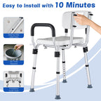 Shower Chair for Elderly and Disabled Inside Shower, Shower Seat for Inside Tub 450 LB Heavy Duty, Shower Chair with Arms and Back,Padded Handicap Bath Chairs for Seniors for Shower Stal