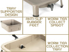 Blütezeit 5-Tray Worm Compost Bin, 53QT Outdoor & Indoor Worm Composter with Worm Farm Starter Kits for Home & Kitchen Recycling Food Waste (Gold)