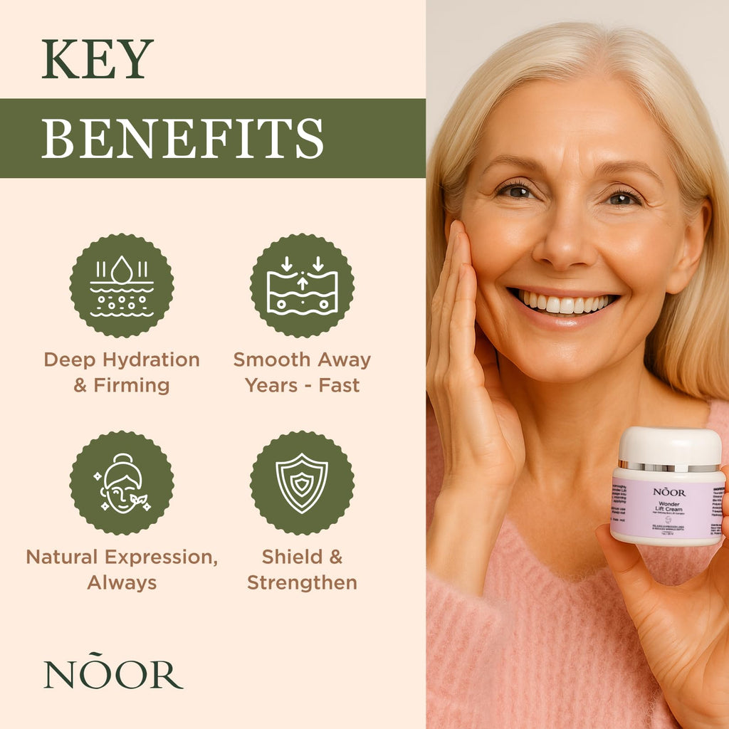 Noor Wonder Lift Cream for Women, Natural Anti-Aging Wrinkle teatment with Syn-Ake natural blend Promotes Anti Aging and Significantly Less Wrinkles In As Little As A Few Days