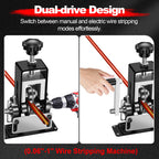 Trivd Frol Manual Wire Stripping Machine, Gauge Wire 0.06"-1", Scrapping Copper Wire Peeler Machine, Drill Powered/Hand Crank Dual-drive Wire Stripper Tool for Scrap Copper Recycling & DIY etc.