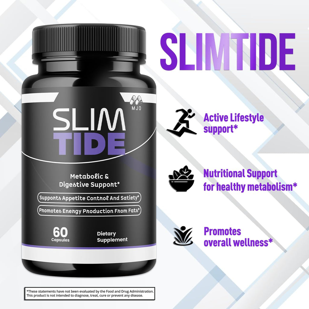 (5 Pack) Slim Tide Capsules, Official SlimTide Weight Management Pills with All Natural Ingredients, Advanced Formula Wellness Supplement with Maximum Strength Active Lifestyle Vitamins (300 Capsules)