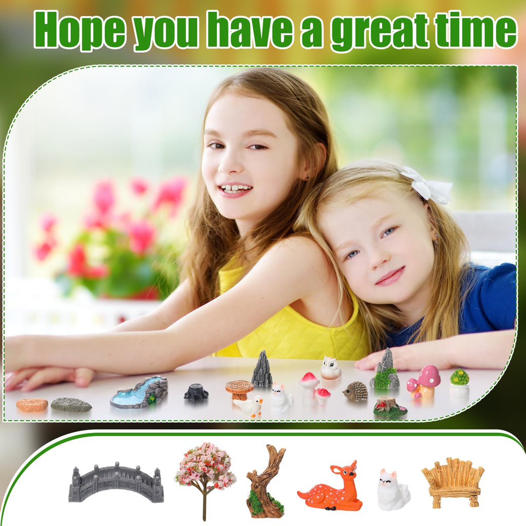 GGSTDDUP 65 Pcs Fairy Garden Accessories Mini Resin Animals Figures