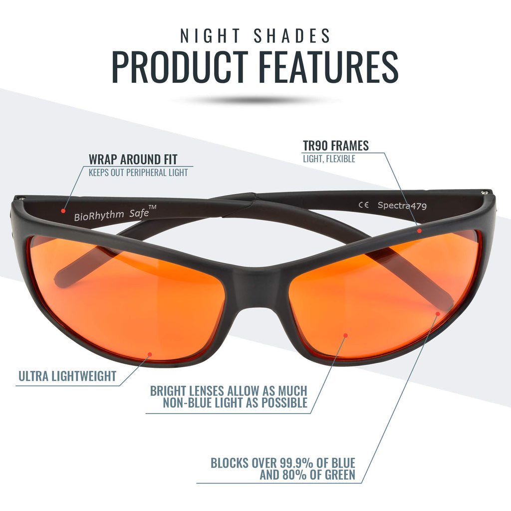 Blue Light Blocking Amber Glasses for Sleep 99.9 Percent Effective - Nighttime Eye Wear - Special Orange Tinted Glasses Help You Sleep and Relax Your Eyes