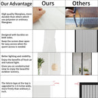 CHIYUNS White Screen Door Mesh Magnetic Closure Heavy Duty 72 x 80 inch, Self Closing Fiberglass Mosquito Net with Magnet for Doors, Bug Fly Screens Curtain for Doorway, Keep Bugs Out, Pet Friendly