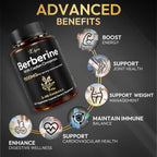 LSOIUX Berberine HCL 1500mg for Weight Loss with Ceylon Cinnamon & Citrus Bergamot | Triple Action Formula for Metabolic Support* | Third-Party Tested Certified, Vegan Capsules, 120 Count