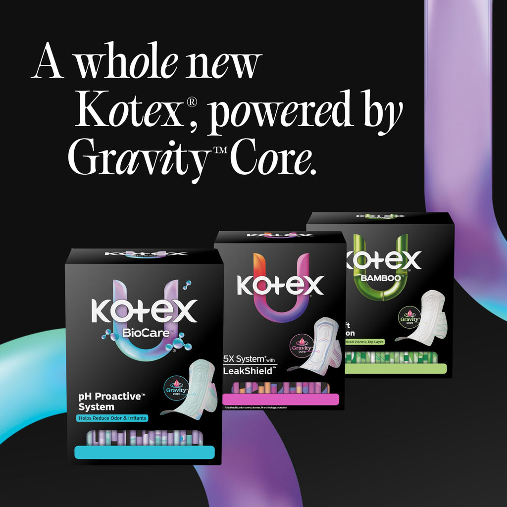 Kotex BioCare Ultra Thin Pads with Wings, Heavy Absorbency, 72 Count (3 Packs of 24)(Packaging May Vary)