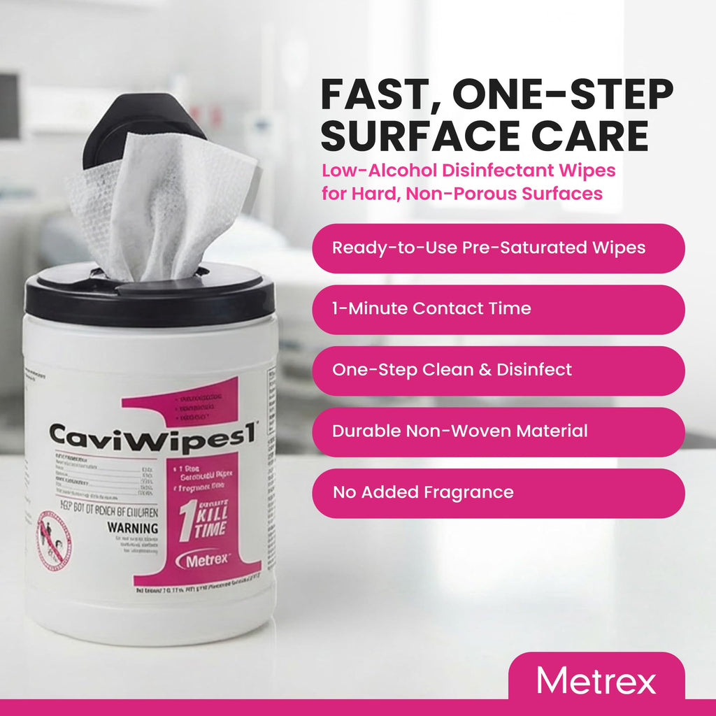 Metrex CaviWipes1 Disinfecting Wipes, 6x6.75 in, 160 Ct