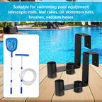 Lettry 2 Pcs Pool Fence Hooks, Pool Tool Organizer, for Hanging Pool Cleaning Accessories, Pool Pole, Brush, Leaf Skimmer Net, Vacuum Head, Suitable for 3/4 Inch to 1-1/4 inch Railing