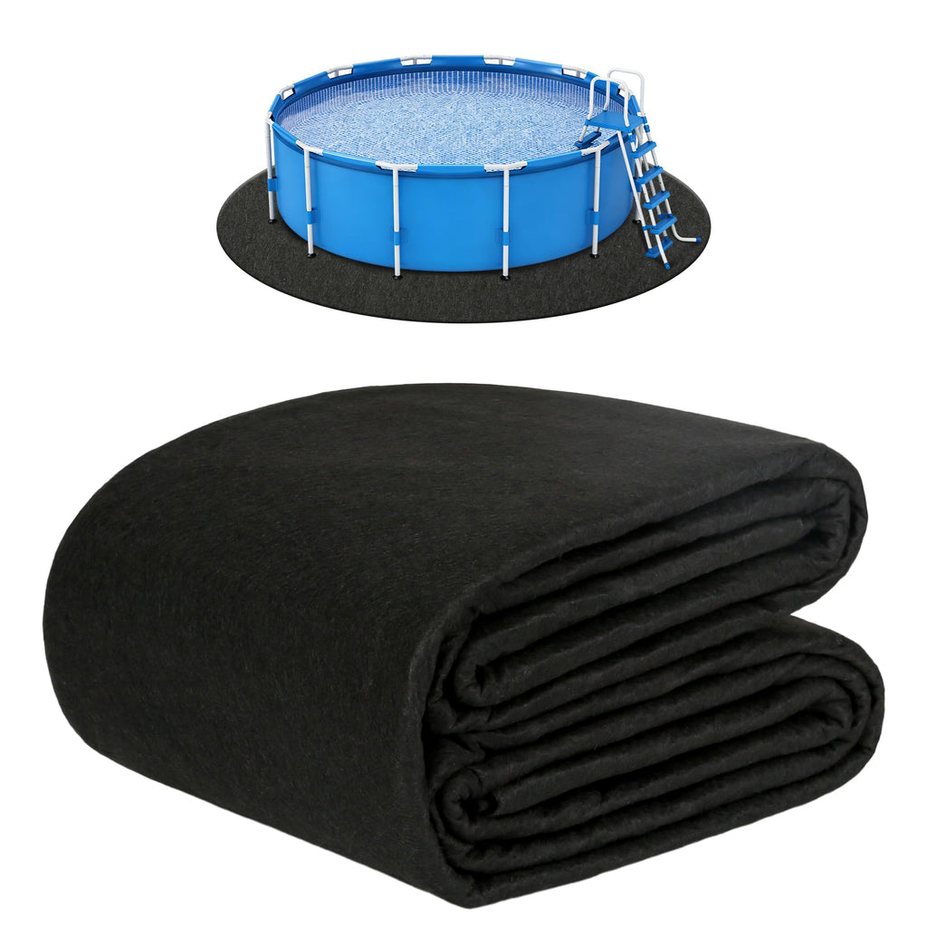 Whmayai 10ft Round Pool Liner Pad, 280g/㎡ Thickened Heavy Duty Above Ground Swimming Pool Ground Cloth, Under Pool Mat Protector for Bottom, Extend Liner Life