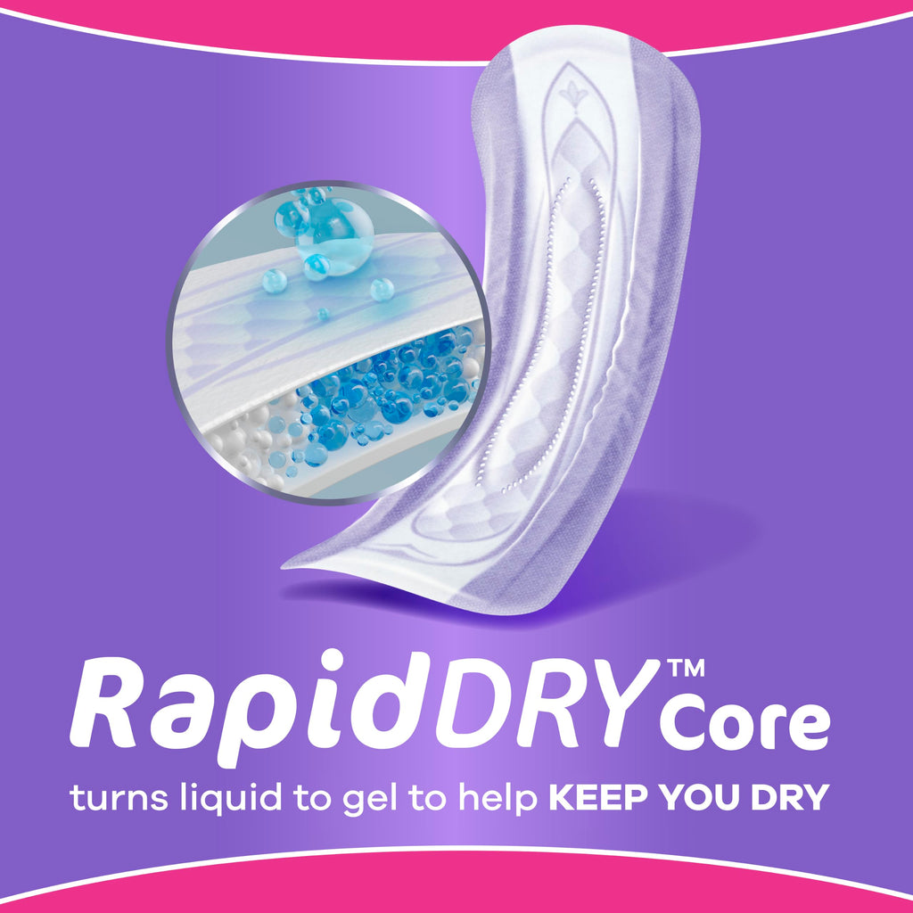 Always Discreet Adult Incontinence Pads for Women, Drier, 6 Drop Regular Length, Extra Heavy Absorbency, Pads for Bladder Control Management, Bladder Leaks, & Postpartum Pads, 66ct