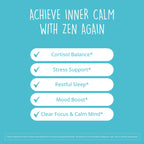 Zen Again Cortisol Manager with Ashwagandha KSM-66® | Cortisol Supplements for Women | 11-in-1 Complex | Natural Stress Support Supplement with L-Theanine, Rhodiola & Magnesium | Vegan, 60 Ct