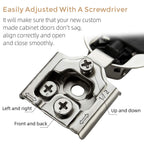 Ravinte 60 Pack (30 Pairs) 1/2 Inch Overlay Soft Close Hinges for Kitchen Cabinets - Satin Nickel Hidden Concealed Hinge, Stainless Steel, Self Closing