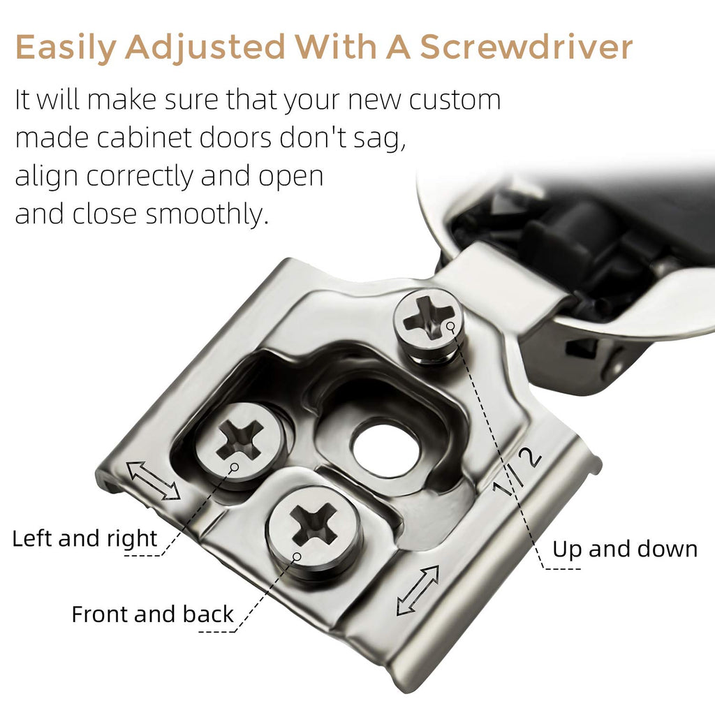 Ravinte 1/2 Inch Overlay Soft Close Hinge Kitchen Cabinet Hinges 50 Pack