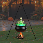 Halloween Decorations Outdoor Witch Cauldron Tripod with Fog Maker & Skull