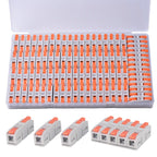 90PCS AVARBUVO Lever Wire Connectors, Mini Quick Connector Push-in, 1 in 1 Out Electrical Wire Inline Terminal for Splicing 24-12 AWG