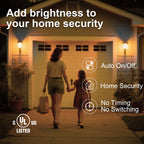 TJOY Dusk to Dawn Light Bulb Outdoor, Light Sensor, Automatic On/Off, 2700K