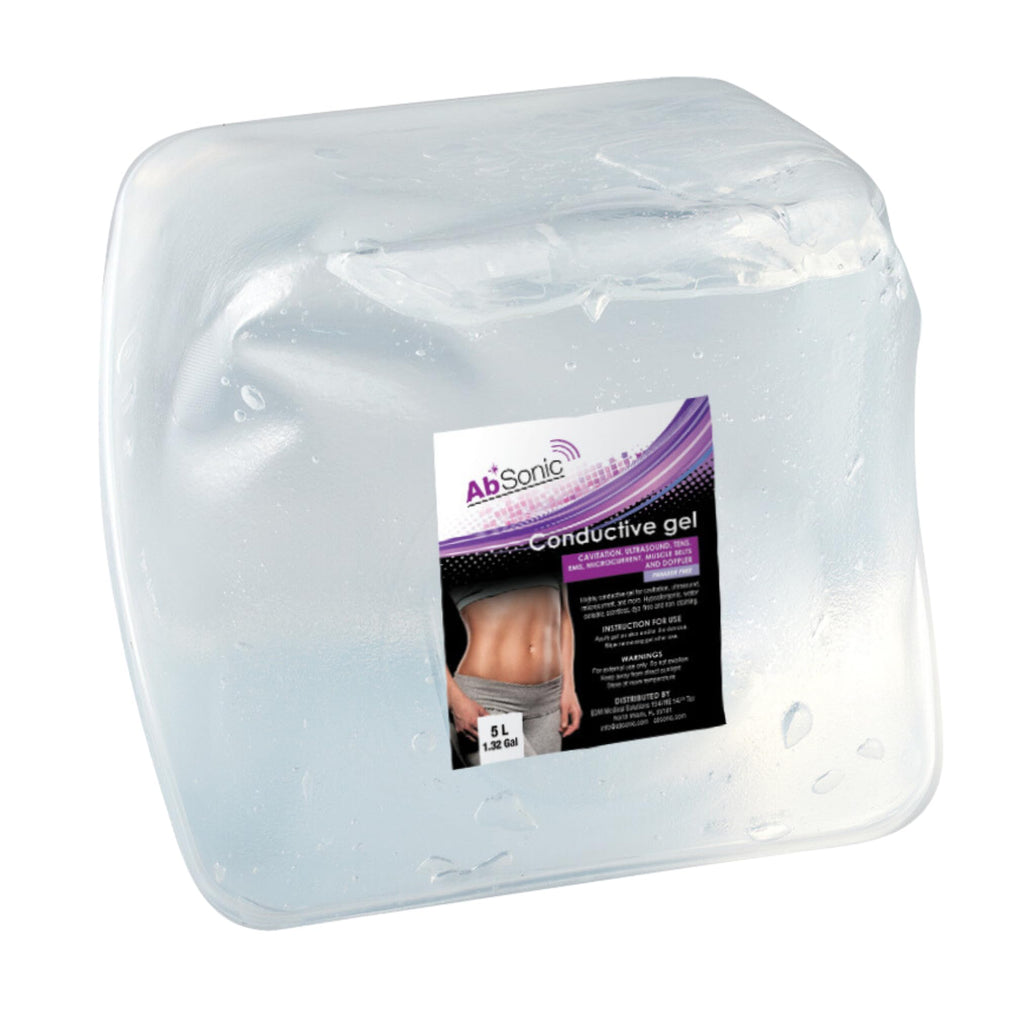 Absonic Clear Conductive Gel for Ultrasound, Cavitation Machine, Laser Hair Removal & RF Devices – Body Sculpting Gel 5 Liter (1.3 Gallon) Bulk Refill – Paraben-Free, Hypoallergenic