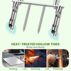 Manual Core Aerator, 2 Hollow Slot + 2 Spike Tines, Semi-Assembled, Orange