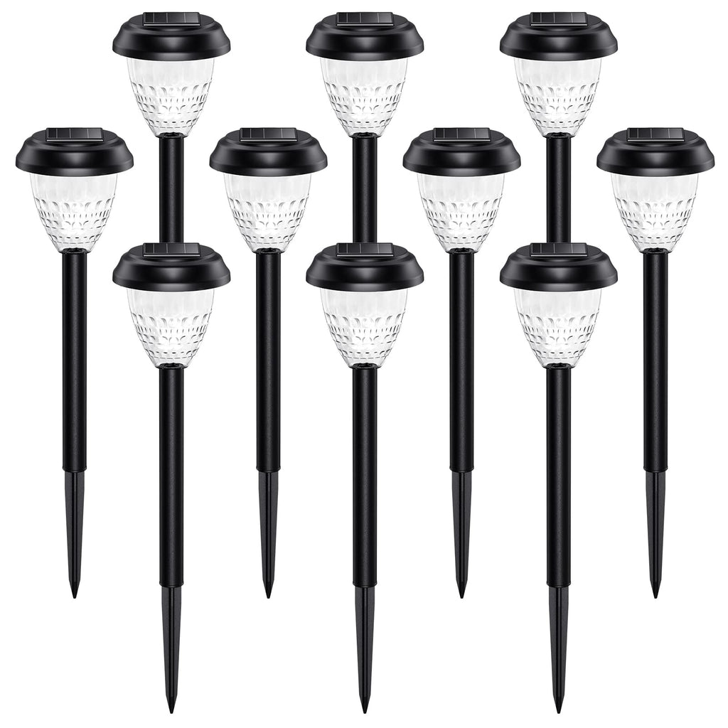 URAGO Super Bright Solar Lights Outdoor Waterproof-10 Pack, Dusk to Dawn Up to 12 Hrs Solar Powered Outdoor Pathway Garden Lights Auto On/Off, LED Landscape Lighting Decorative for Walkway Patio Yard
