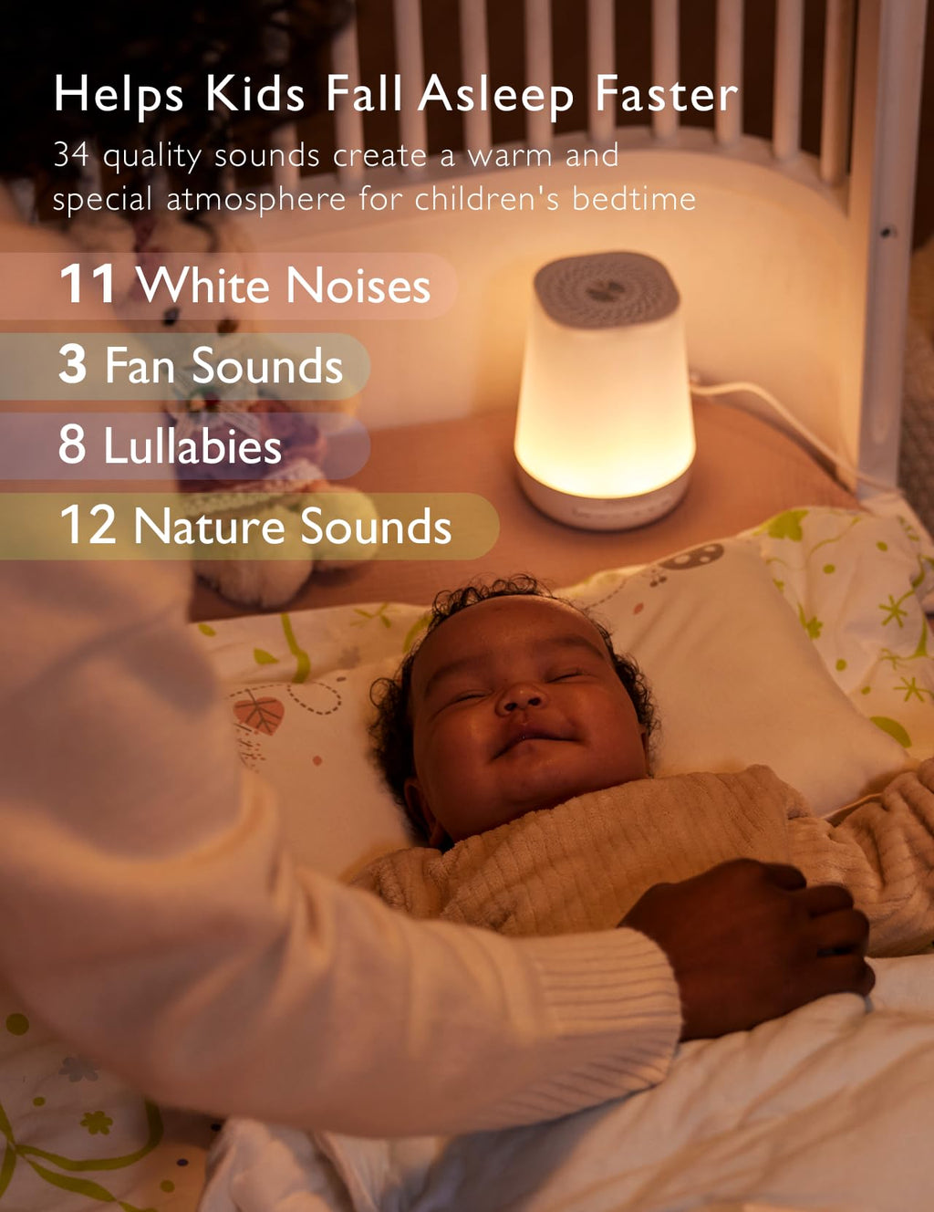 Momcozy Smart Baby Sound Machine with Night Light, White Noise Machine