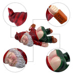 MINICAR Gnome Statue Outdoor Decor 9.5 Inch L, Funny Garden Yard Patio Ornament Decoration, Naughty, Red
