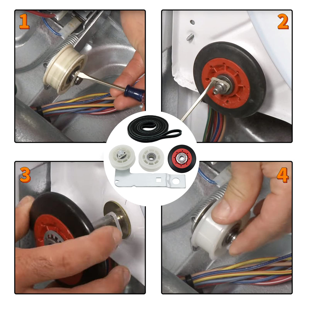 4392067 Dryer Repair Kit and W10837240 Dryer Idler Pulley Fit for Whirlpool Maytag Admiral Kenmore Dryer - Bravos Dryer parts and Duet Dryer Parts Compared to # 4392067VP 80047 587637 by Funmit