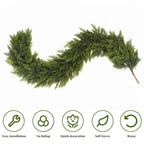 LVZHIYUAN 2 Pcs 6FT Christmas Garland,Real Touch Cedar Garland