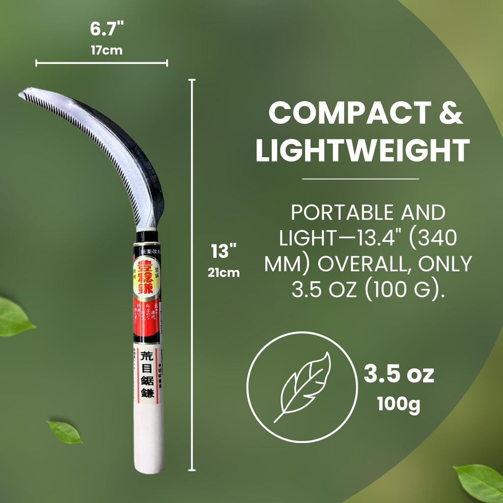 Hounen Miyawaki Nejiri Kama Weeder – Japanese Weeding Sickle, Twisted Stainless Steel, 4.7 in (12 cm) Blade, 13 in (33 cm), Root Slicer for Garden Beds & Crabgrass, Made in Japan (Japanese Steel)