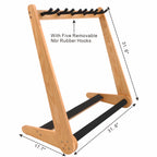 Nefelibata Multi-Purpose Guitar Stand 5 Stands Wooden Guitar Stand Floor Stand for Guitars and Cases, Electric Guitars, Acoustic Guitars, Bass Guitars, Cellos - German Ash