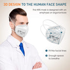 YQ YICHITA N95 Mask NIOSH Approved 25-Pack, Particulate Respirator N95 Face Masks Universal Fit - Individually Wrapped