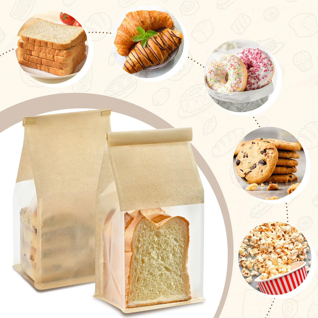 Ohuimrt Bread Bags For Homemade Breads, 100 PCS, 11 x 5.1 x 3.9 Inches