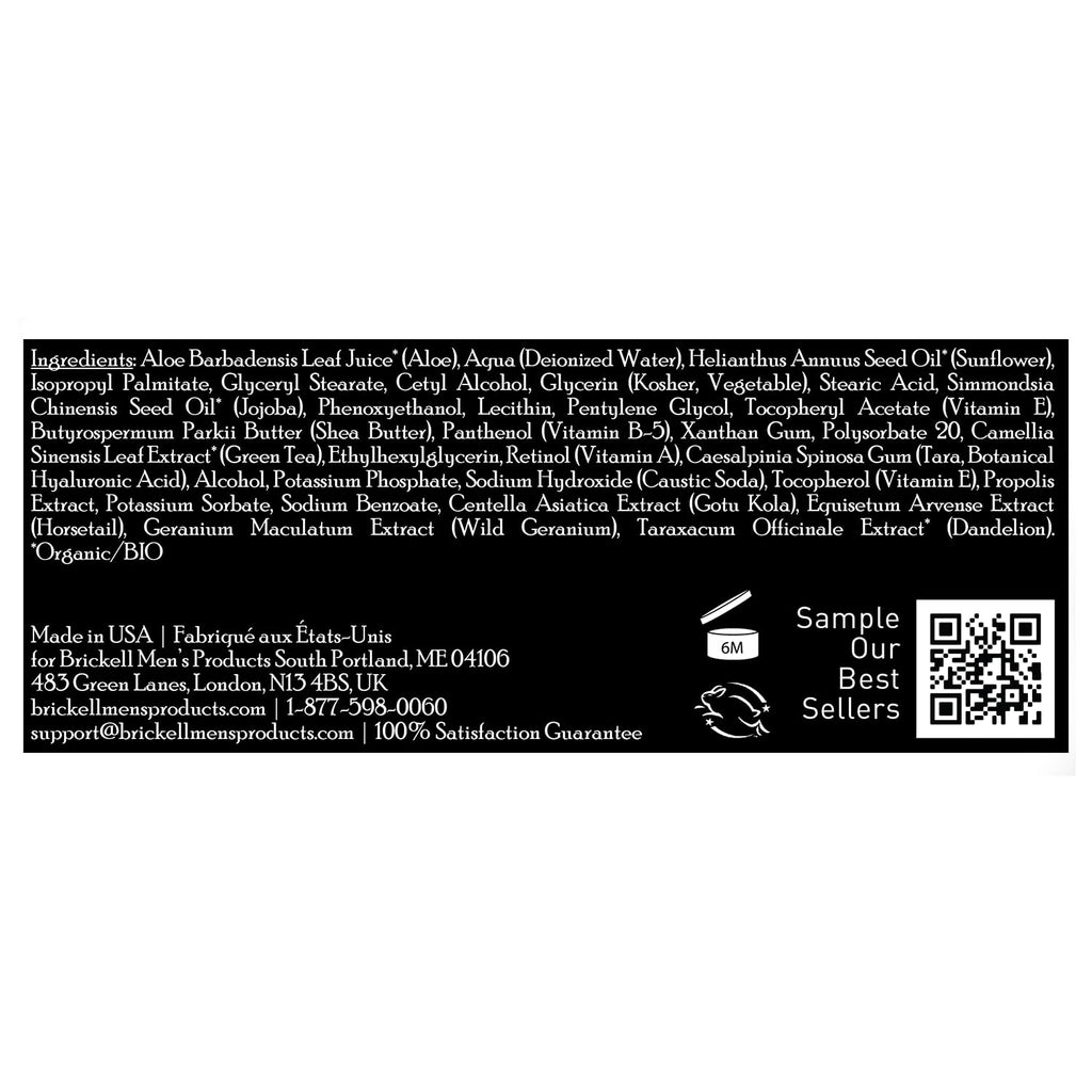 Brickell Men's Retinol Face Moisturizer Cream For Men, Natural & Organic, Anti-Wrinkle Face Night Cream with Retinol & Hyaluronic Acid To Reduce Fine Lines and Even Skin Tone, Fragrance-Free, 2 Ounce