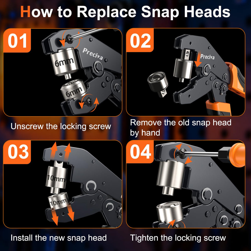 Preciva 3-Size Grommet Tool Kit - 1/2" 1/4" 3/8" Hole Punch & Eyelet Setting Tool with 300Pcs Grommets | Handheld Eyelet Plier for Tarps, Tents, Canvas, Vinyl & Leather Crafting