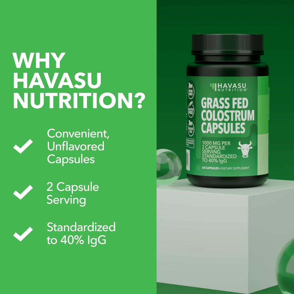Grass Fed Colostrum Supplement for Immune and Gut Health, 2 Month Supply