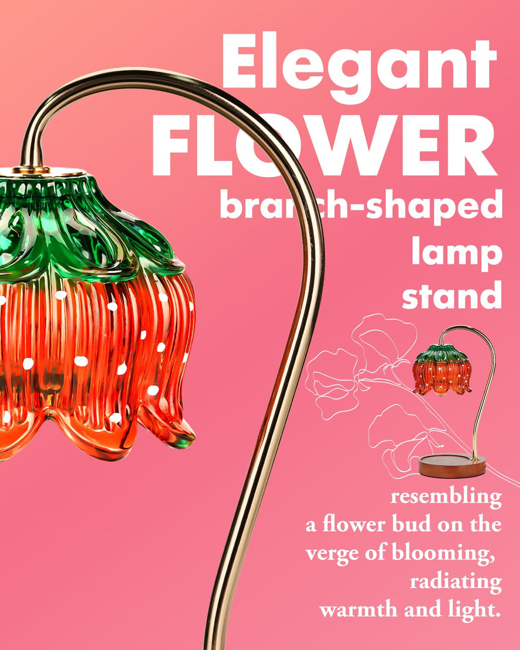 Funistree Flower Candle Warmer Lamp with Timer, Dimmable Candle Lamp Warmer, Christmas Birthday Gifts for Women Mom Her, Housewarming Home Decor, Lotus Wax Warmer for Yankee Candles - Strawberry