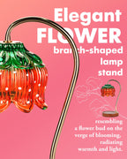 Funistree Flower Candle Warmer Lamp with Timer, Dimmable Candle Lamp Warmer, Christmas Birthday Gifts for Women Mom Her, Housewarming Home Decor, Lotus Wax Warmer for Yankee Candles - Strawberry