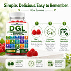 Sugar Free DGL Stomach Smoother Gummies with DGL Licorice, Slippery Elm, Marshmallow Root, Aloe Vera, Probiotic & Prebiotic Fiber, Ginger, Mastic Gum, L-Glutamine, Zinc Carnosine, Digestive Support