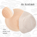 DOYOLLA Round Bread Dough Proofing Rising Rattan Baskets(Set of 2, 9 inch) w/Liners for Home Sourdough Bread Bakers