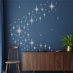 Retro Starburst Wall Decals Star Wall Stickers Atomic Star Walls Decals Geometric Walls Decor Modern Nursery Decor Peel and Stick Stars(116pcs)