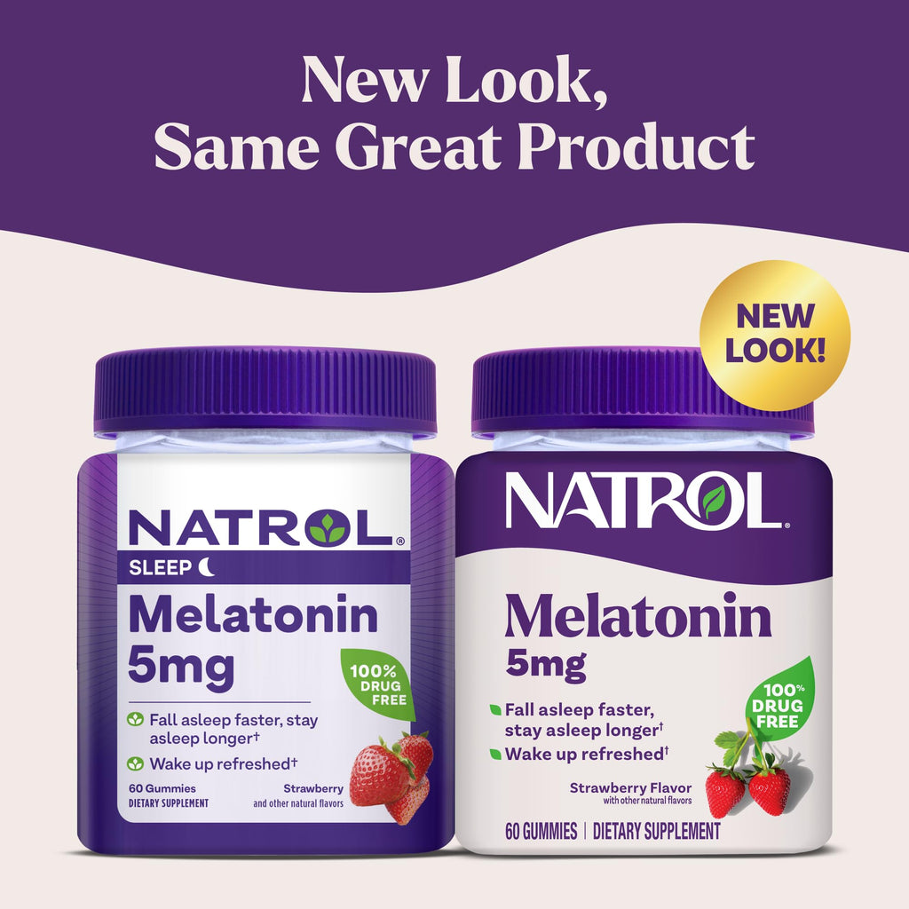Natrol 5mg Melatonin Gummies, Sleep Support for Adults, Melatonin Supplements for Sleeping, 60 Strawberry-Flavored Gummies, 30 Day Supply (Pack of 12)