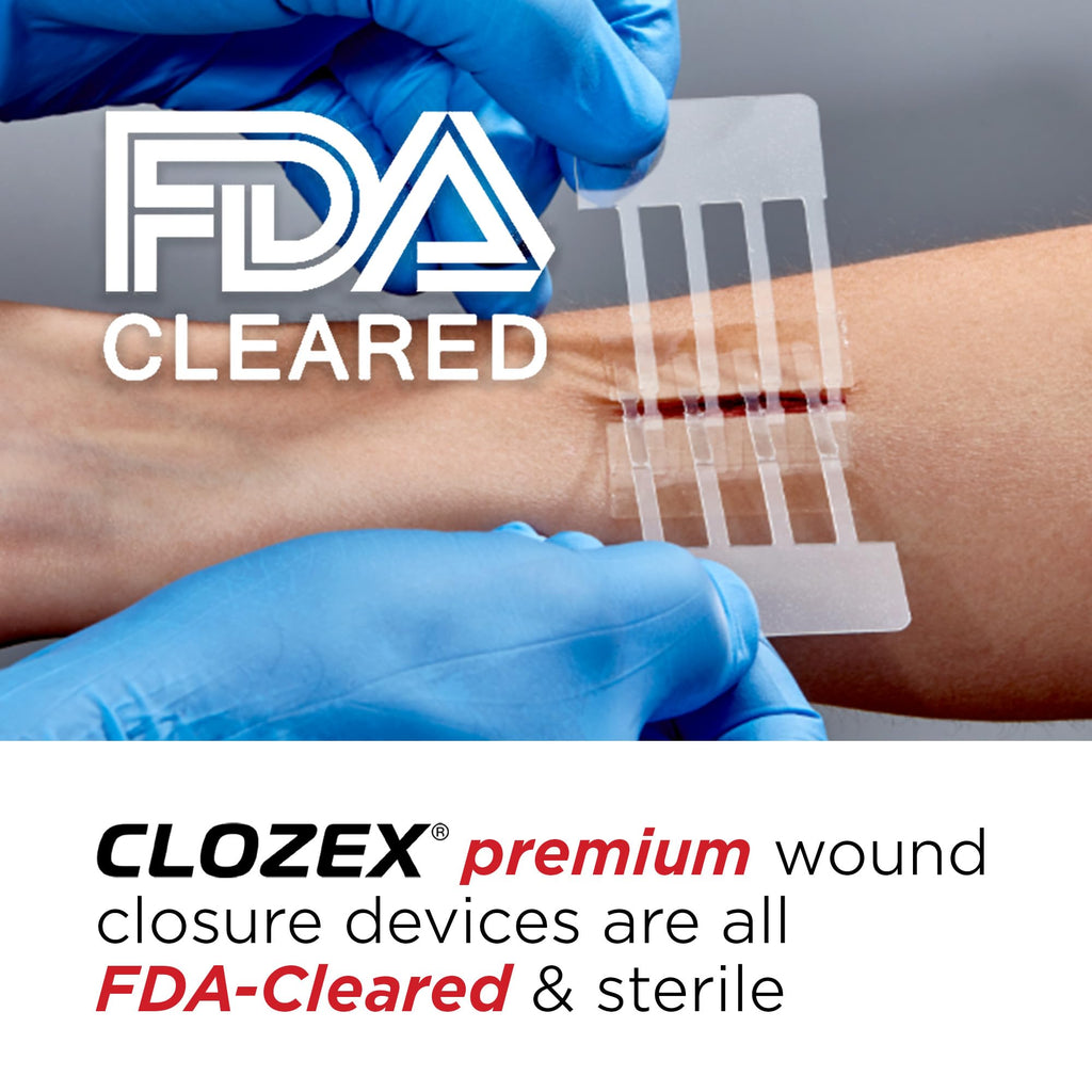 Clozex Emergency Laceration Closures - Repair Wounds Without Stitches, Skin Closure Device for 3 Individual Wounds Or Combine for Total Length of 4 1/4 Inches